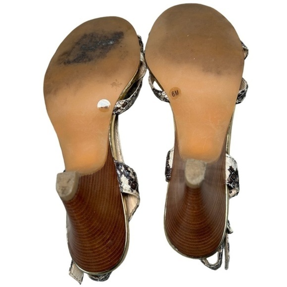 MICHAEL by MICHAEL KORS OPEN TOE SANDAL SNAKE SKIN PRINT WEDGES, SIZE 6 - Picture 6 of 7